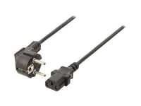 Nedis - Strømkabel - Power Cee 7/7 (Hann) Vinklet Til Power Iec 60320 C13 Rett - 10 A - 5 M - Rund - Svart