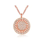 Stunning Ladies Rose Gold Necklace Swarovski Crystals Circle Pendant Sun Ray UK