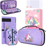 Licorne Pochette De Transport Compatible Avec Nintendo Switch, Étui Rigide De Housse Avec Poignée, Housse De Protection Pour Nintendo Accessoire & Console Pour Cadeaux Filles