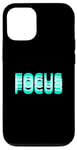 Coque pour iPhone 12/12 Pro Graphisme Aqua Light Teal FOCUS Aqua Turquoise