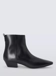 John Lewis Princess Leather Chisel Toe Cropped Pixie Ankle Boots, Black