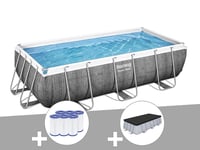 Kit piscine tubulaire rectangulaire Bestway Power Steel 4,04 x 2,01 x 1,00 m + 6 cartouches de filtration + Bâche de protection