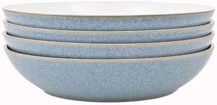 Denby - Elements Blue Pasta Bowls Set of 4 - Dishwasher Microwave Safe 