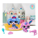 BANDAI Littlest Pet Shop Petfluencer Super Salon | Le lot Petfluencer Contient 2 Mini Jouets LPS, 4 Accessoires, 1 Toile de Fond, 1 Carte à Collectionner et 1 Code virtuel | Jouets à Collectionner