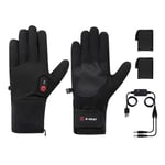 G-HEAT - Gants Chauffants Confort - Mixtes - Tactiles - Résistants - Déperlants. Usages : Loisirs, Travail, Personnes souffrant du Froid. Fournis avec 1 Paire de Batteries, câble de Recharge