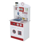 Teamson Kids Cuisine Enfant en Bois Little Chef Rouge Blanche Jeu TD-12385R