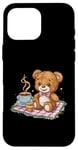 iPhone 16 Pro Max Cartoon teddy bear with honey and tea Case