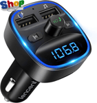 FM  Transmitter ,  Bluetooth  Wireless  Radio  Adapter  Car  Kit  with  2  USB