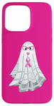 Coque pour iPhone 15 Pro Max Ruban rose pour la sensibilisation au cancer du sein Halloween fantôme pour femme