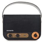 AIWA - Vintage Style Portable Radio  Speaker FM/USB/AUX/BT - New BT - T600z