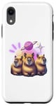 Coque pour iPhone XR 3 Moon Capybara Funny Capibara Rongeur Animal Lover Humour