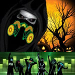 Led Luminous Mask Sound Control Wired Lighting Halloween Party C F