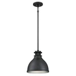 Westinghouse Lighting Luminaire Suspendu d'Intérieur à Une Lampe, Finition Détail Treillis, Verre, Nickel Brossé 6326840 Bronue À Canon Mat