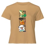 Pokemon Generation 5 Starters Women's Cropped T-Shirt - Tan - XL