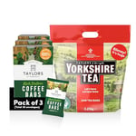 Bundle of Yorkshire Tea Bags 3.25 kg (1040 tea bags) + Taylors of Harrogate Rich Italian Coffee Bags, 3 Boxes of 10 (Total 30 Bags) - Perfect for the Office