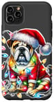 Coque pour iPhone 11 Pro Max Bulldog x Lumières de Noël