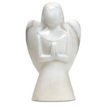 Angel Statuette Soapstone White -- 12.5 Cm