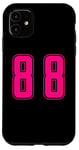 iPhone 11 Pink Number 88 Team Junior Sports Pink Numbered Uniform Case