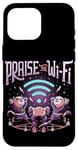 iPhone 16 Pro Max Praise the Wifi Funny Evil Technology Lovers Cute Cat Case