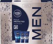 NIVEA MEN Fully Protected Gift Set (3 Products), Men'S Skincare Gift Set