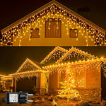 Aiducho - Guirlande Lumineuse Extérieure, 10m 400 Led Rideau Lumineux Noël Avec Étanche Minuterie 8 Modes Mémoire Connectable Guirlande Lumineuse