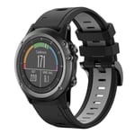 Garmin Fenix ​​​​3 HR / Garmin Fenix7X / Fenix ​​​​7X Solar / TACTIX 7/ 7 Pro, etc. Silikonarmbånd, 26 mm - Svart, Grå