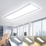 OTREN Plafonnier LED Dimmable 100x25CM, 36W Panneau LED Plafond Rectangulaire avec Télécommande Luminaire Plafonnier pour Bureau Salon Chambre Cuisine Garage,3000K-6000K