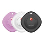 Verbatim My Finder Lot de 3 trackers Bluetooth pour Sac à Dos, Valise, Portefeuille, clés, etc. Compatible avec Apple « Où est ? » avec Batterie remplaçable