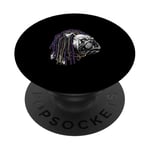 BULLDOG WITH DREADS FOR DOG AND REGGAE LOVERS PopSockets Adhesive PopGrip