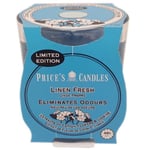Price's - Fresh Linen Jar Candle - Odour Eliminating Candle - Made with Cotton Flowers and Jasmine Extracts - Clean, Fresh, Quality Fragrance - Long Lasting Scent