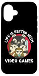 Coque pour iPhone 16 La vie de jeu Kawaii Panda est meilleure avec les jeux vidéo