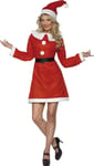 Smiffys Womens 23171 Costumes Miss Santa Costume, Dress, Belt  Hat, Santa, Red R