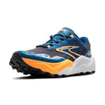 Brooks Homme Caldera 7 Sneaker, Ebony Mosaic Blue Orange, 42 EU