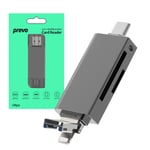 Prevo USB Type-C and Lightning Mobile Memory Card Reader for SD and MicroSD