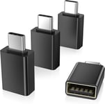 Adaptateur USB C vers USB 4 Pack,Type C Mâle USB A 3.0 Femelle Convertisseur,Thunderbolt 4 OTG pour MacBook 2023,iPhone 16 15 Pro,iPad Air 4 5 Mini 6,Surface Go,Microsoft Galaxy S24 S23 S22.[G1670]