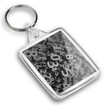 IP02 Passport Keyring BW - Number Art Maths Physics  #35091