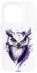 Coque pour iPhone 15 Pro Hibou mauve mystique