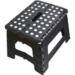 Armo® Tabouret Pliant avec poignée de Transport Compact Pliable Tabouret de Bricolage Repose-Pieds Échelle Poids Maximum 150 kg (Noir)