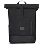 Johnny Urban Sac à dos Rolltop Femme & Homme Noir - Adam Large - Backpack Voyage & Travail - Ordinateur Portable 15.6'' - Toile de Coton - Résistant à l'eau