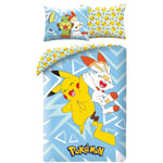 Set Lit Pokemon Pikachu Et Scorbunny Housse de Couette Polyester 140x200