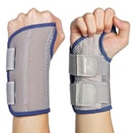 NuCamper Attelle de poignet respirante avec stabilisateur d'attelle en métal pour hommes et femmes Attelle de poignet réglable pour l'arthrite, tendinite, entorse