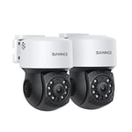 SANNCE PT Dome Camera 1080P, Pan 350° Tilt 90° Digital Zoom Outdoor Security Camera 2MP 2 Pack, 30 M Night Vision for Analog CCTV Surveillance System, Remote Access, IP65 Waterproof, Include Adapter