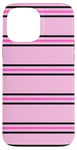 Coque pour iPhone 13 Pro Max Rose et bleu marine rayé girly esthétique Preppy Stripe