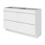 Meuble sous vasque à poser GoodHome Imandra blanc brillant L. 120 x H. 82 x P. 45 cm