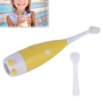 (Yellow)Battery Powered Kids Electric Toothbrush Soft Bristles Replaceable