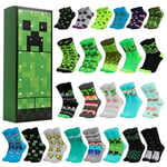 Minecraft Advent Calendar 2024 for Kids, 24 Socks Christmas Calendar Boys Girls Teenagers, Creeper Countdown Calendar - Gift for Gamers