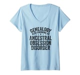 Womens Fun Sarcastic Genealogy Genealogist Tree Historian Men Women V-Neck T-Shirt