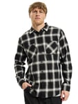 Urban Classics Men's Hemd Checked Flanell Shirt 6 Casual, Multicolour (Black/White 00826), 4XL