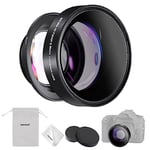 NEEWER Objectif et Macro 2 en 1 55mm 0,43X HD, Objectif Fisheye Grand Angle avec Focale de 18mm Compatible avec Canon EOS M5 M6 M50 Mark II R7 Sony ZV-E10 A6400 A7 IV Nikon D750 D850 D5600, LS-20