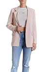 O A T NEW YORK Women's Plus Size Luxury Clothing Boyfriend Blazer, Blush Pink, L